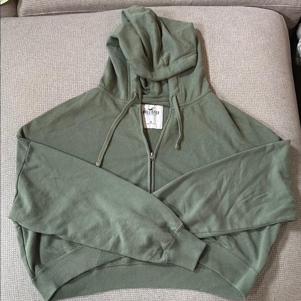 Hollister Green Zip-Up Hoodie